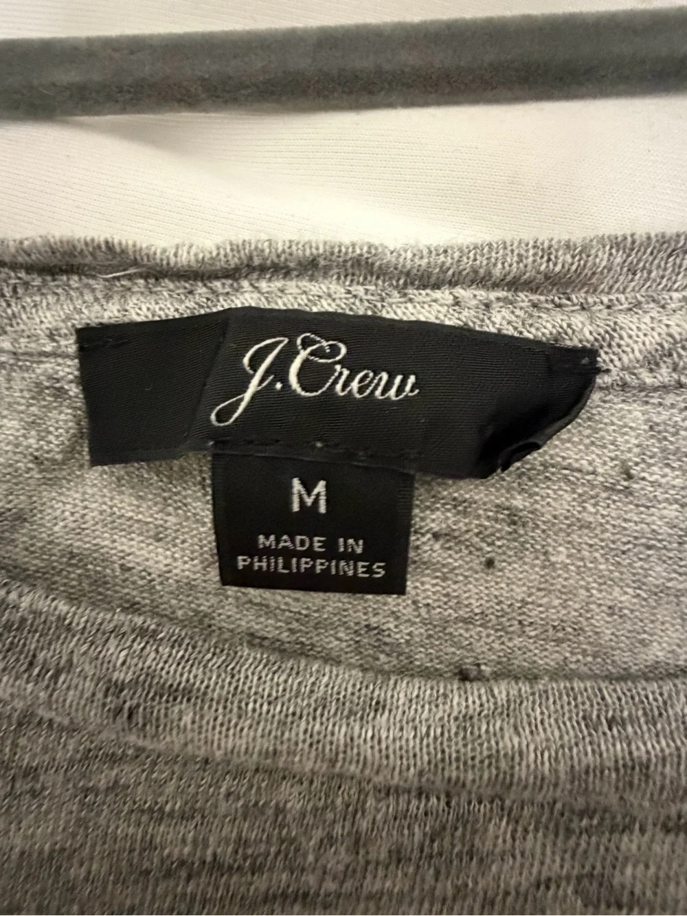 J.Crew 100% Linen Ruffle Back Tee Gray Size M